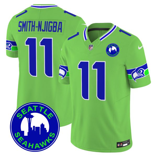 Men's Seahawks 2024 Seattle City Patch Vapor Limited Jersey - All Stitched - Image 36