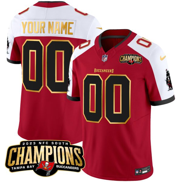 Buccaneers 2023 NFC South Champions Patch Gold Trim Vapor Custom Jersey - All Stitched - Image 2