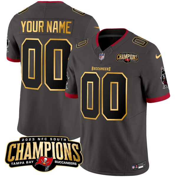 Buccaneers 2023 NFC South Champions Patch Gold Trim Vapor Custom Jersey - All Stitched - Image 5