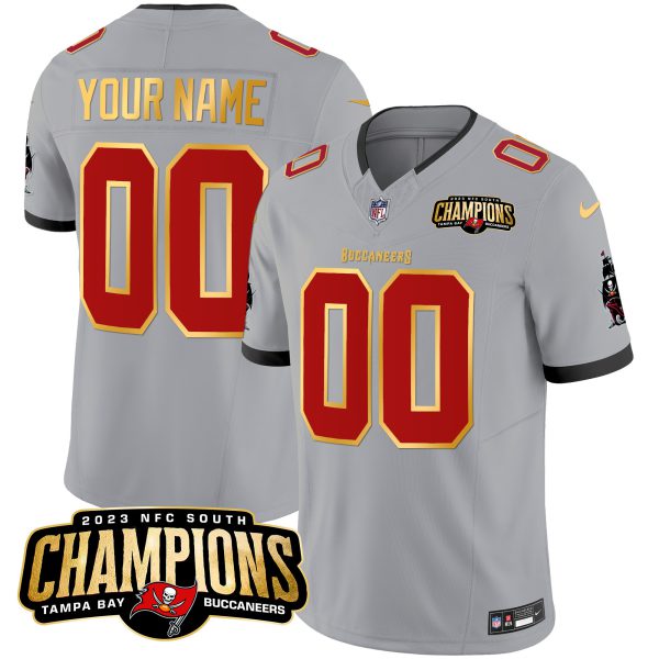 Buccaneers 2023 NFC South Champions Patch Gold Trim Vapor Custom Jersey - All Stitched - Image 6