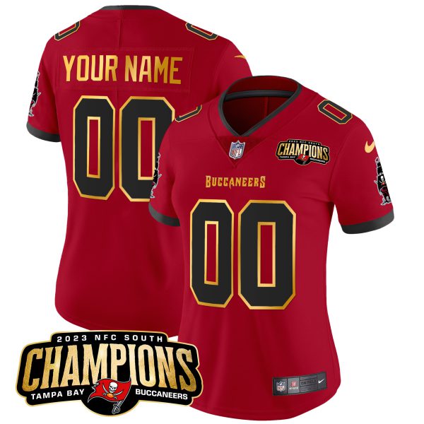 Buccaneers 2023 NFC South Champions Patch Gold Trim Vapor Custom Jersey - All Stitched - Image 9