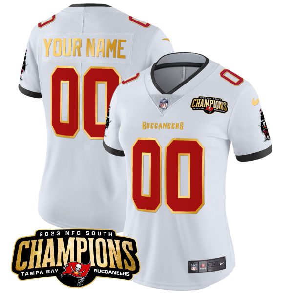 Buccaneers 2023 NFC South Champions Patch Gold Trim Vapor Custom Jersey - All Stitched - Image 10