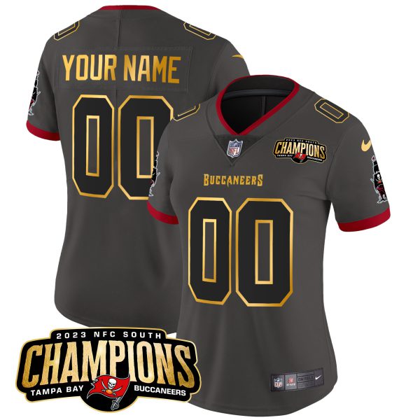 Buccaneers 2023 NFC South Champions Patch Gold Trim Vapor Custom Jersey - All Stitched - Image 11