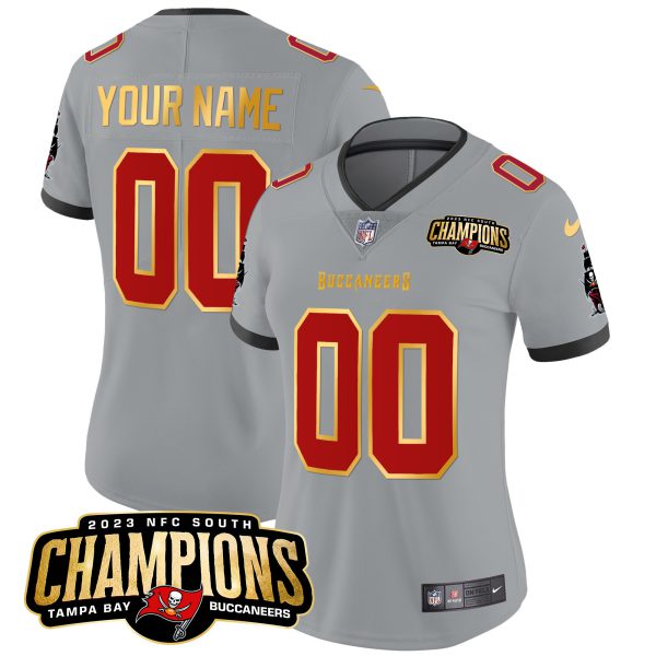 Buccaneers 2023 NFC South Champions Patch Gold Trim Vapor Custom Jersey - All Stitched - Image 12