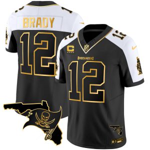 Men's Buccaneers Florida Patch Vapor Gold Jersey - All Stitched