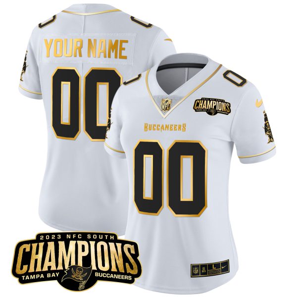 Buccaneers 2023 NFC South Champions Patch Gold Vapor Custom Jersey - All Stitched - Image 8