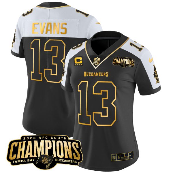 Women's Buccaneers 2023 NFC South Champions Patch Gold Vapor Jersey - All Stitched - Image 2