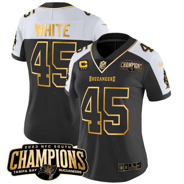 Women's Buccaneers 2023 NFC South Champions Patch Gold Vapor Jersey - All Stitched - Image 7