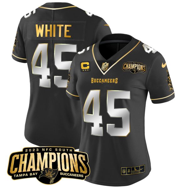 Women's Buccaneers 2023 NFC South Champions Patch Gold Vapor Jersey - All Stitched - Image 14