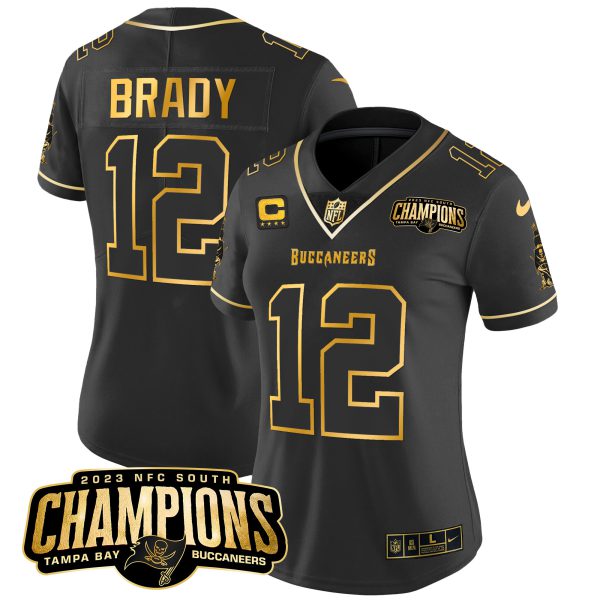 Women's Buccaneers 2023 NFC South Champions Patch Gold Vapor Jersey - All Stitched - Image 15