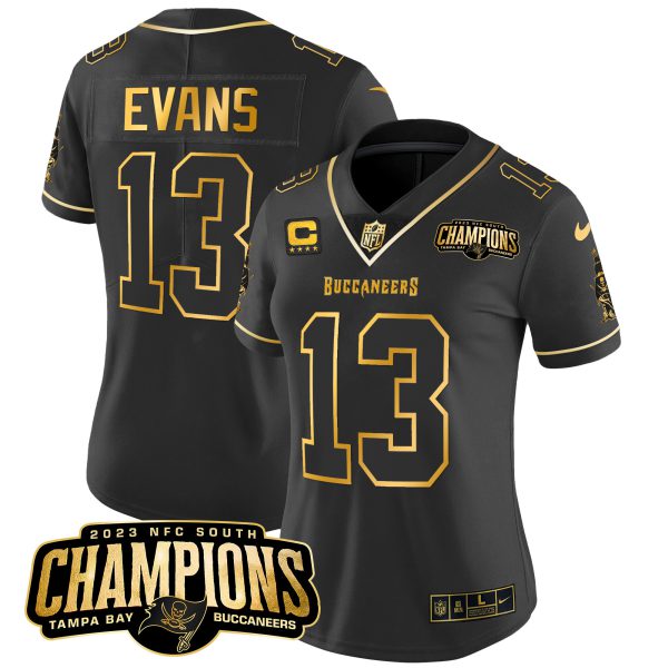 Women's Buccaneers 2023 NFC South Champions Patch Gold Vapor Jersey - All Stitched - Image 16