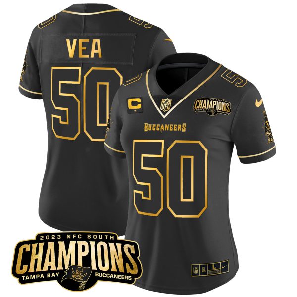 Women's Buccaneers 2023 NFC South Champions Patch Gold Vapor Jersey - All Stitched - Image 19