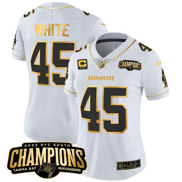 Women's Buccaneers 2023 NFC South Champions Patch Gold Vapor Jersey - All Stitched - Image 28