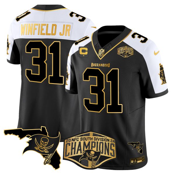 Men's Buccaneers 2024 NFC South Division Champions Patch Gold Vapor Limited Jersey - All Stitched - Image 7