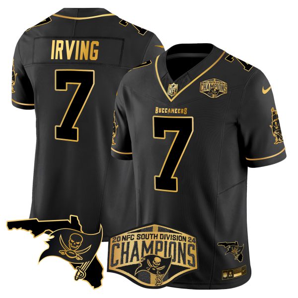 Men's Buccaneers 2024 NFC South Division Champions Patch Gold Vapor Limited Jersey - All Stitched - Image 18
