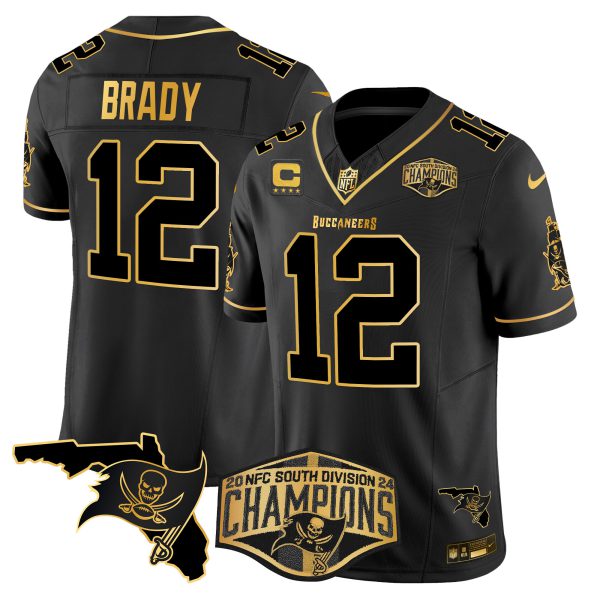 Men's Buccaneers 2024 NFC South Division Champions Patch Gold Vapor Limited Jersey - All Stitched - Image 19