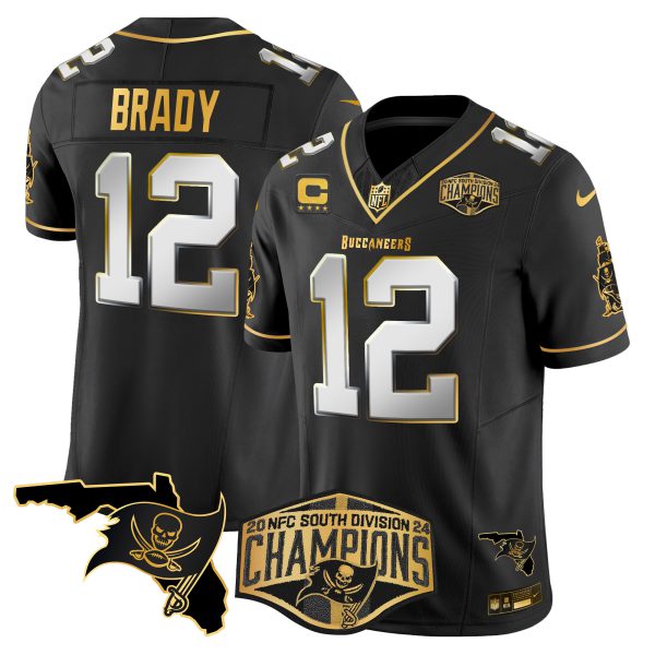 Men's Buccaneers 2024 NFC South Division Champions Patch Gold Vapor Limited Jersey - All Stitched - Image 27
