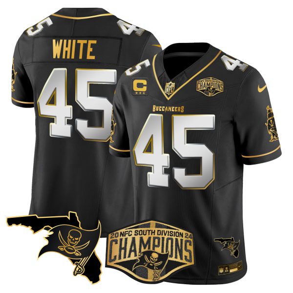 Men's Buccaneers 2024 NFC South Division Champions Patch Gold Vapor Limited Jersey - All Stitched - Image 32