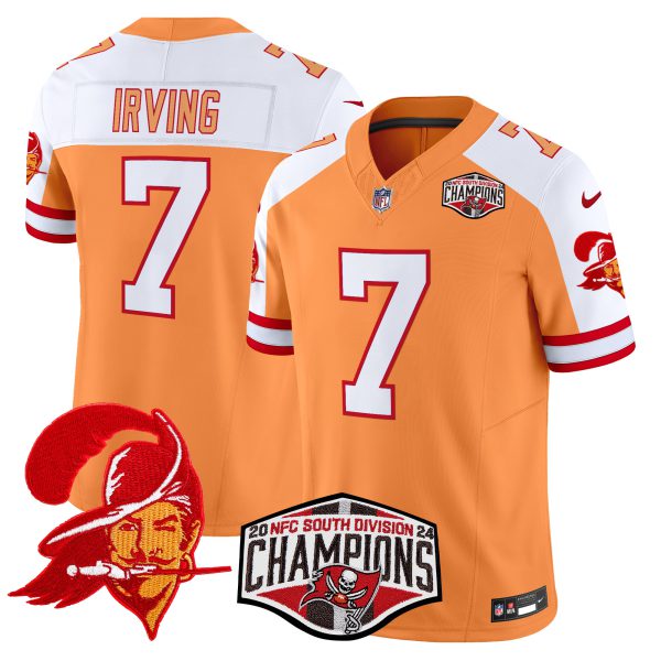 Men's Tampa Bay Buccaneers Creamsicle 2024 NFC South Division Champions Patch Vapor Limited Jersey - All Stitched - Image 2