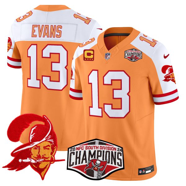 Men's Tampa Bay Buccaneers Creamsicle 2024 NFC South Division Champions Patch Vapor Limited Jersey - All Stitched - Image 4
