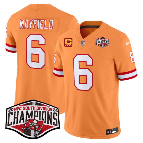 Men's Tampa Bay Buccaneers Creamsicle 2024 NFC South Division Champions Patch Vapor Limited Jersey - All Stitched - Image 15