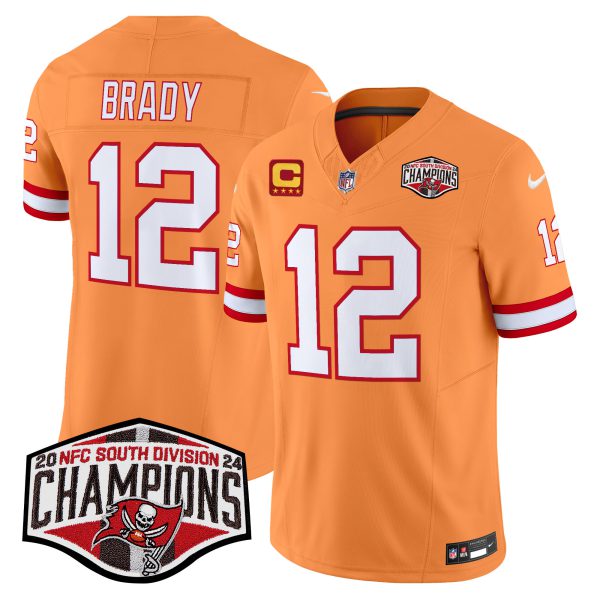 Men's Tampa Bay Buccaneers Creamsicle 2024 NFC South Division Champions Patch Vapor Limited Jersey - All Stitched - Image 17