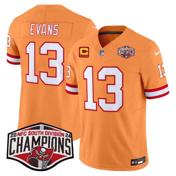 Men's Tampa Bay Buccaneers Creamsicle 2024 NFC South Division Champions Patch Vapor Limited Jersey - All Stitched - Image 18