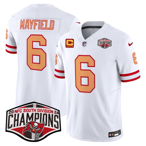 Men's Tampa Bay Buccaneers Creamsicle 2024 NFC South Division Champions Patch Vapor Limited Jersey - All Stitched - Image 22