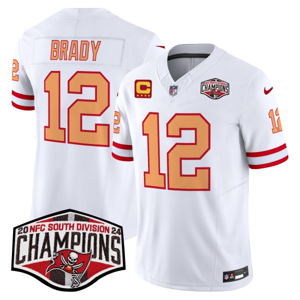 Men's Tampa Bay Buccaneers Creamsicle 2024 NFC South Division Champions Patch Vapor Limited Jersey - All Stitched - Image 24