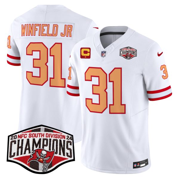 Men's Tampa Bay Buccaneers Creamsicle 2024 NFC South Division Champions Patch Vapor Limited Jersey - All Stitched - Image 28