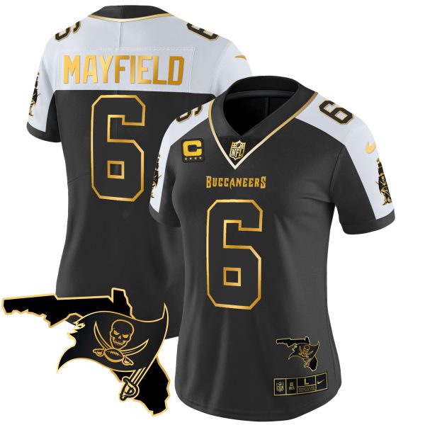 Women's Buccaneers Florida Patch Vapor Gold Jersey - All Stitched - Image 4