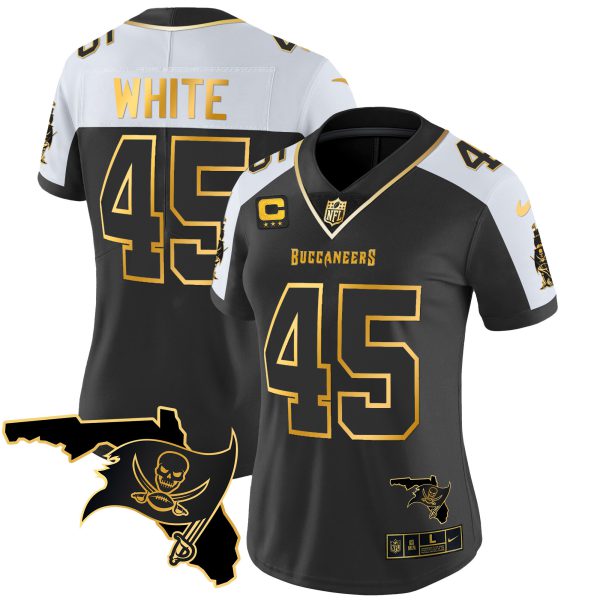 Women's Buccaneers Florida Patch Vapor Gold Jersey - All Stitched - Image 7