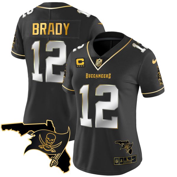 Women's Buccaneers Florida Patch Vapor Gold Jersey - All Stitched - Image 8