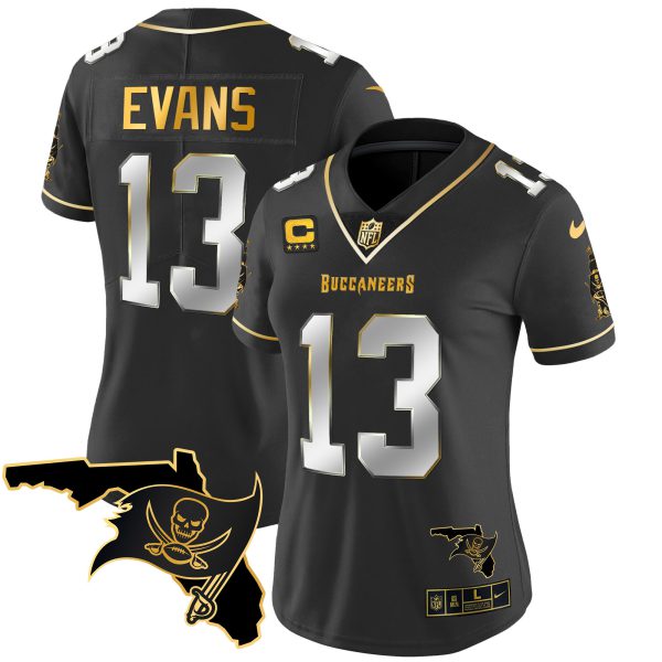 Women's Buccaneers Florida Patch Vapor Gold Jersey - All Stitched - Image 9