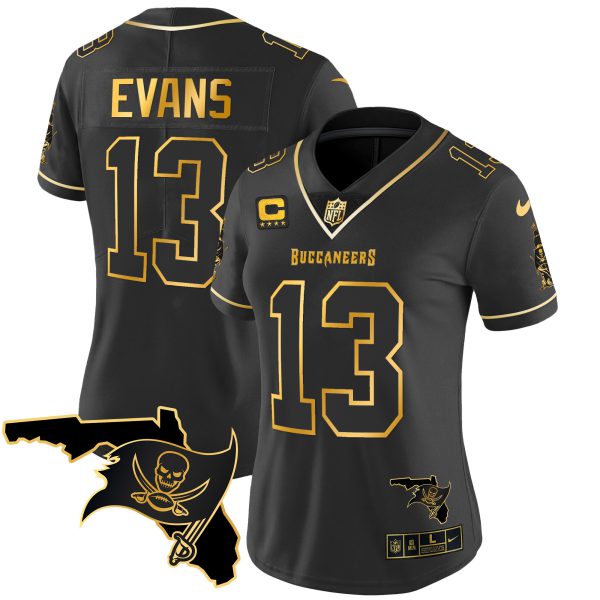 Women's Buccaneers Florida Patch Vapor Gold Jersey - All Stitched - Image 16
