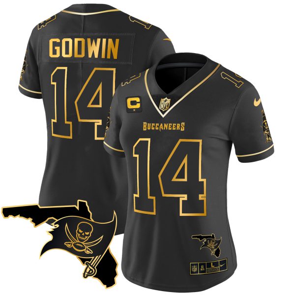 Women's Buccaneers Florida Patch Vapor Gold Jersey - All Stitched - Image 17