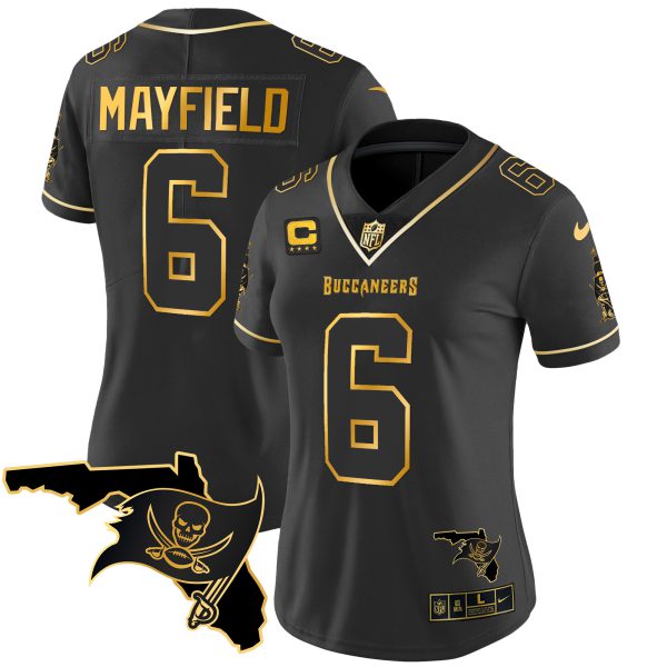 Women's Buccaneers Florida Patch Vapor Gold Jersey - All Stitched - Image 18