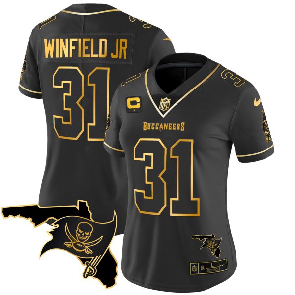 Women's Buccaneers Florida Patch Vapor Gold Jersey - All Stitched - Image 20