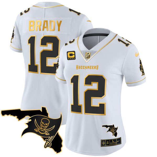 Women's Buccaneers Florida Patch Vapor Gold Jersey - All Stitched - Image 22