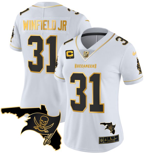 Women's Buccaneers Florida Patch Vapor Gold Jersey - All Stitched - Image 27