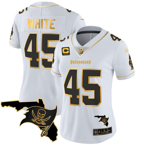 Women's Buccaneers Florida Patch Vapor Gold Jersey - All Stitched - Image 28