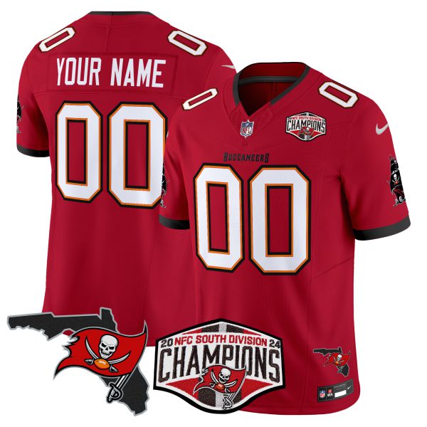 Buccaneers 2024 NFC South Division Champions Patch Vapor Limited Custom Jersey - All Stitched - Image 3