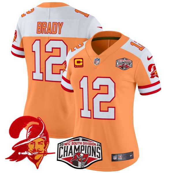 Women's Tampa Bay Buccaneers Creamsicle 2024 NFC South Division Champions Patch Vapor Limited Jersey - All Stitched - Image 3