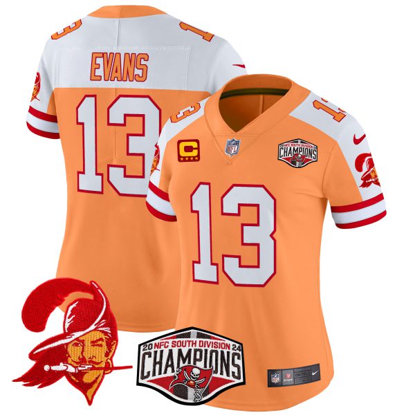 Women's Tampa Bay Buccaneers Creamsicle 2024 NFC South Division Champions Patch Vapor Limited Jersey - All Stitched - Image 4