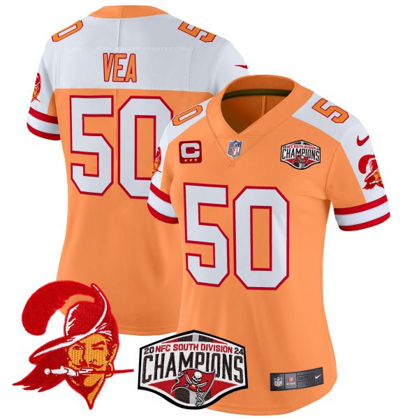 Women's Tampa Bay Buccaneers Creamsicle 2024 NFC South Division Champions Patch Vapor Limited Jersey - All Stitched - Image 6