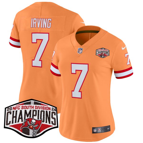 Women's Tampa Bay Buccaneers Creamsicle 2024 NFC South Division Champions Patch Vapor Limited Jersey - All Stitched - Image 16
