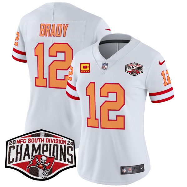 Women's Tampa Bay Buccaneers Creamsicle 2024 NFC South Division Champions Patch Vapor Limited Jersey - All Stitched - Image 24