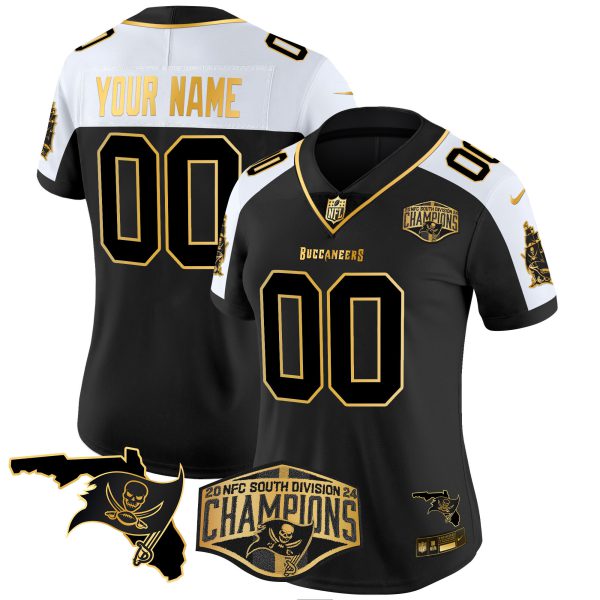 Buccaneers 2024 NFC South Division Champions Patch Gold Vapor Limited Custom Jersey - All Stitched - Image 5