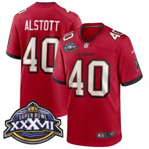 Mike Alstott Tampa Bay Buccaneers Superbowl 37 Patch Red Jersey - All Stitched