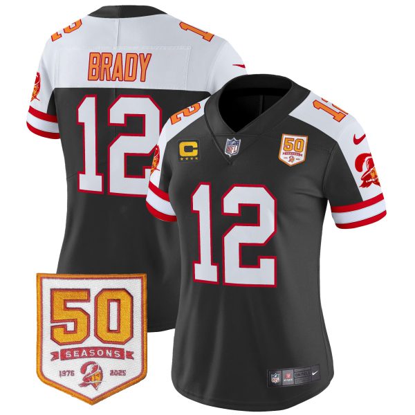 Women's Tampa Bay Buccaneers Throwback 50th Season Patch Vapor Limited Jersey - All Stitched - Image 9